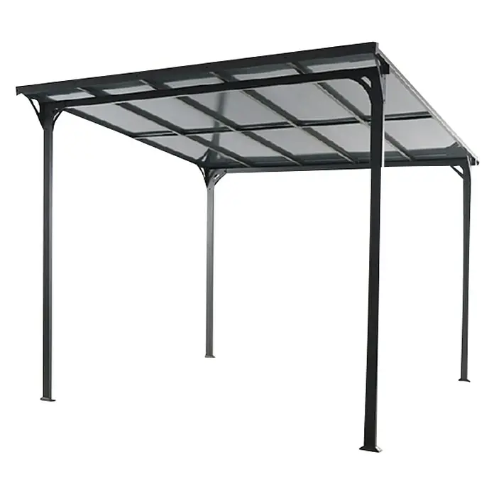 Sunfun Paviljon od aluminija Cipar - D x Š: 300 x 300 cm, Antracit - Dijagonalni pogled