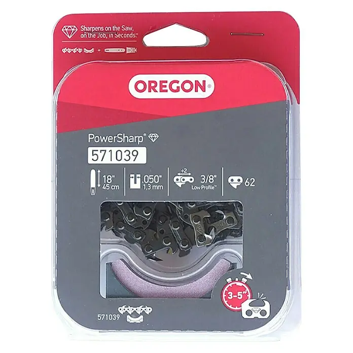 Oregon Lanac za motorne pile - Namijenjeno za: Oregon električna motorna pila Powersharp CS1500, Broj karike lanca: 62 Kom. - Pogled s gornje strane