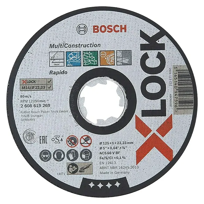 Bosch Professional X-Lock Rezni disk - 125 mm, Prikladno za: Metal - Pogled s gornje strane