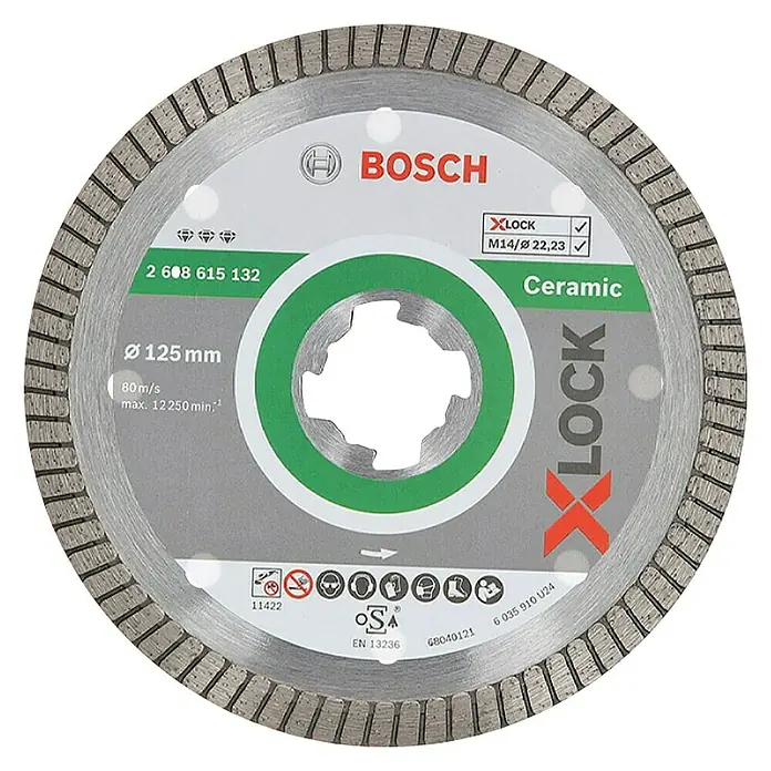 Bosch Professional X-Lock Dijamantna rezna ploča Best for Ceramic - 125 mm, Prikladno za: Keramika - Pogled s gornje strane