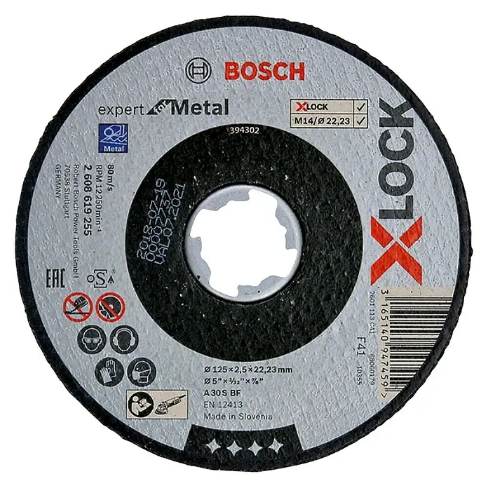 Bosch Professional X-Lock Rezni disk - Promjer rezne ploče: 125 mm, Debljina plohe: 2,5 mm, Prikladno za: Metal - Pogled s gornje strane