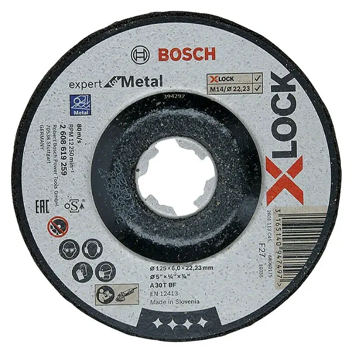 Bosch Professional Rezna ploča za metal X-Lock Expert for Metal A 30 T BF - Prikladno za: Metal, Promjer rezne ploče: 125 mm, Debljina plohe: 6 mm - Pogled s gornje strane