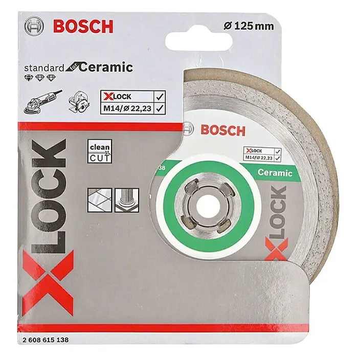 Bosch Professional X-Lock Dijamantna rezna ploča Standard for Ceramic - Promjer rezne ploče: 125 mm, Prikladno za: Keramika - Pogled s gornje strane