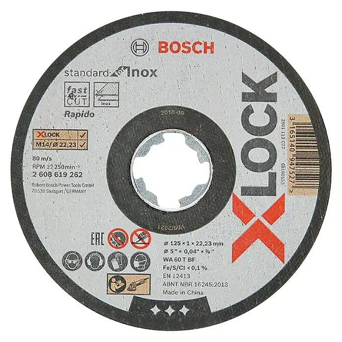Bosch Professional X-Lock Rezni disk - Promjer rezne ploče: 125 mm, Debljina plohe: 1 mm, Prikladno za: Metal - Pogled s gornje strane