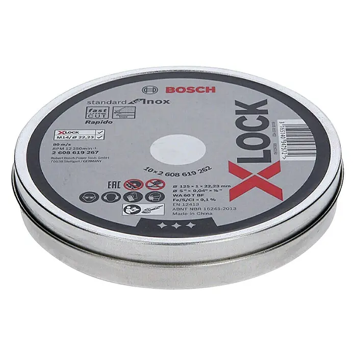 Bosch Professional X-Lock Rezni disk - Promjer rezne ploče: 125 mm, Debljina plohe: 1 mm, Prikladno za: Metal - Pogled odozgo