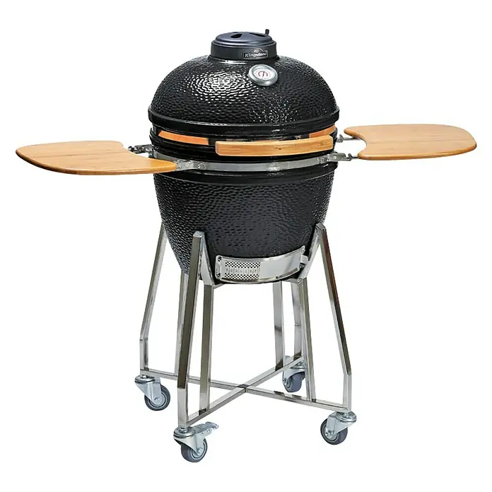 Kingstone Roštilj na drveni ugljen Kamado - Black, Dimenzija rešetke za pečenje: Ø 38 cm - Dijagonalni pogled