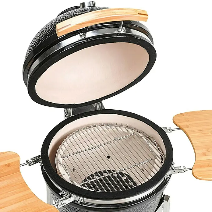 Kingstone Roštilj na drveni ugljen Kamado - Black, Dimenzija rešetke za pečenje: Ø 38 cm - Pogled odozgo
