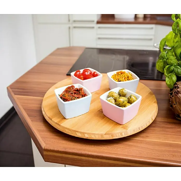 CUCINE Okretna drvena ploča - Bambus, Promjer: 40 cm - Živopisni prikaz