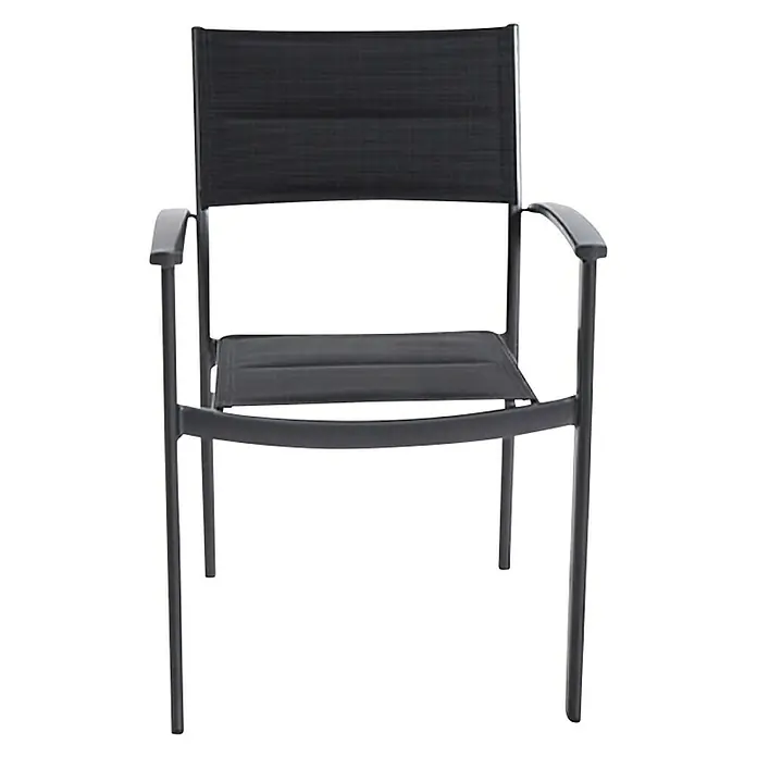 Sunfun Maja Vrtna stolica - Crne boje, Antracit, 61 x 58 x 85 cm - Pogled sprijeda