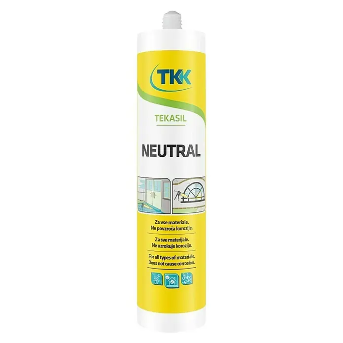 Brtvena masa od silikona Tekasil Neutral - Bijele boje, 280 ml - Pogled sprijeda