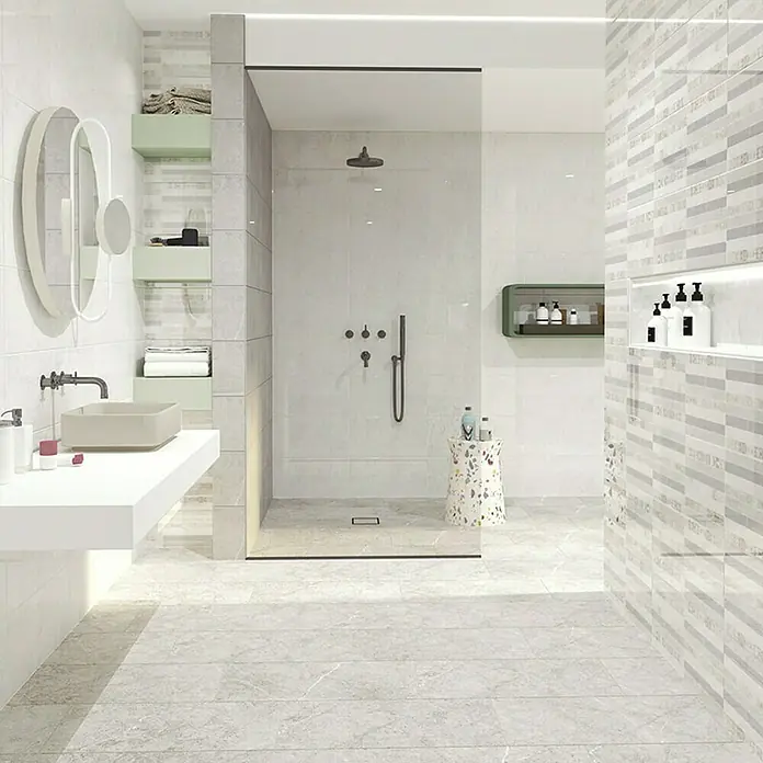 Gorenje Keramika Zidna pločica Kreta - 25 x 60 cm, Bijele boje, Sjaj - Živopisni prikaz