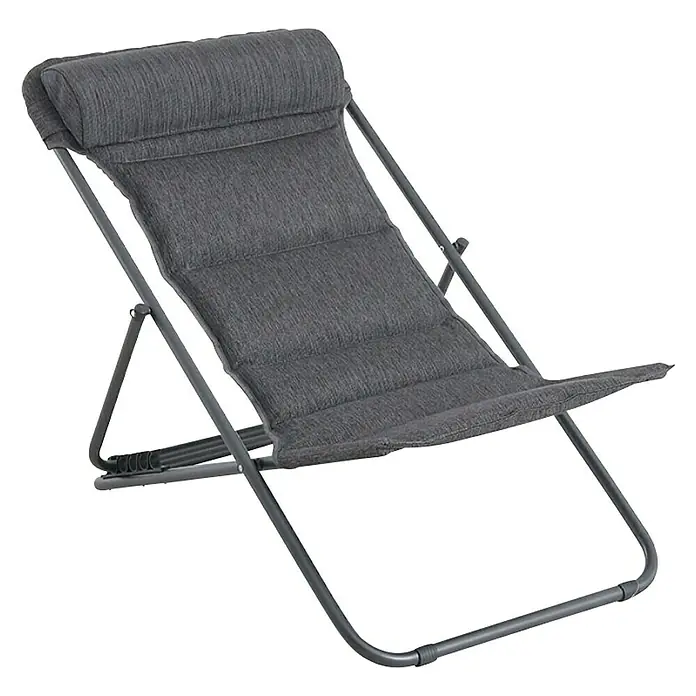 Sunfun Vrtna ležaljka - D x Š: 140 x 70 cm, Tekstil, Antracit, Preklopno - Dijagonalni pogled