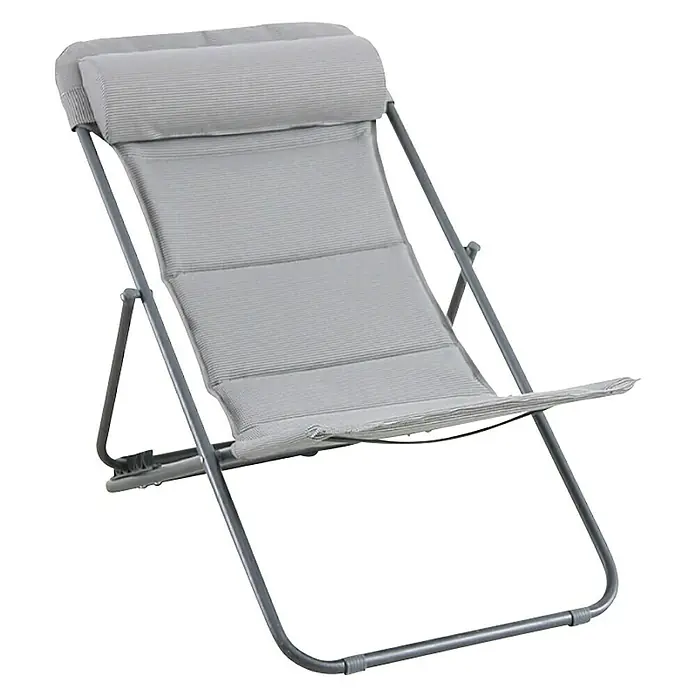 Sunfun Vrtna ležaljka - D x Š: 140 x 70 cm, Tekstil, Svijetlosive boje, Preklopno - Dijagonalni pogled
