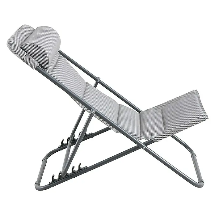 Sunfun Vrtna ležaljka - D x Š: 140 x 70 cm, Tekstil, Svijetlosive boje, Preklopno - Pogled s desne strane