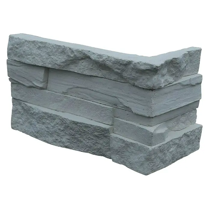 Dominart Dekorativna kutna obloga White Stone - 7,5 x 17,3 x 11,2 cm, Bijele boje, Izgled kamena - Dijagonalni pogled