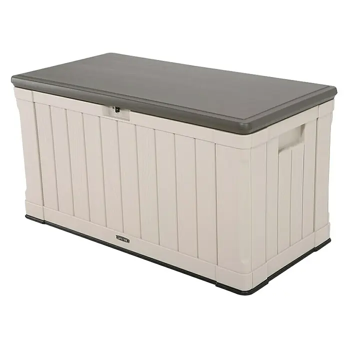 Lifetime Kissenbox Harmony - 128 x 64 x 67 cm, Lichtgrau, Kunststoff - Diagonale Ansicht