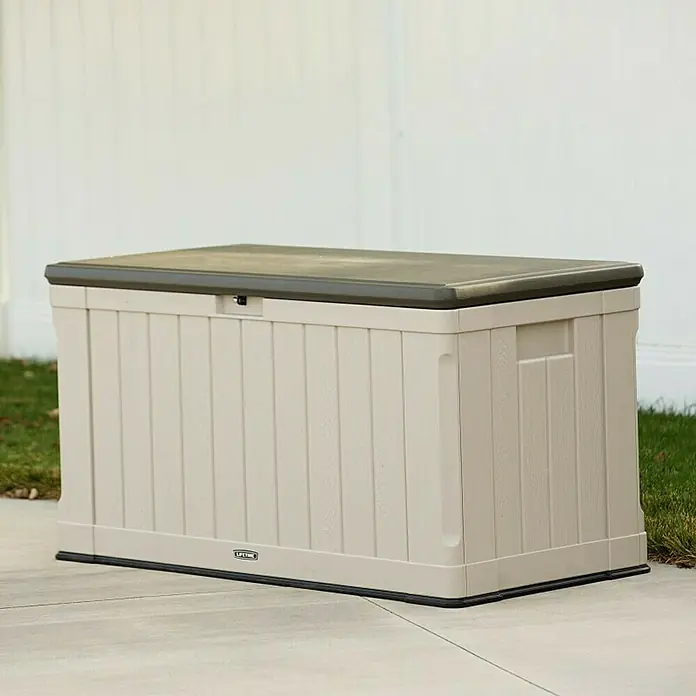 Lifetime Kissenbox Harmony - 128 x 64 x 67 cm, Lichtgrau, Kunststoff - Stimmungsaufnahme