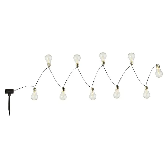 Globo Solarni svjetlosni lanac - 10 x 0,3 W, Prozirno - Pogled sprijeda
