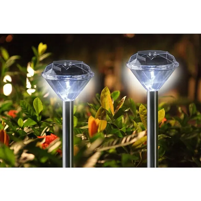 Globo Solar-Erdspieß - LED, Silber, Höhe: 34 cm, 2 Stk. - Stimmungsaufnahme