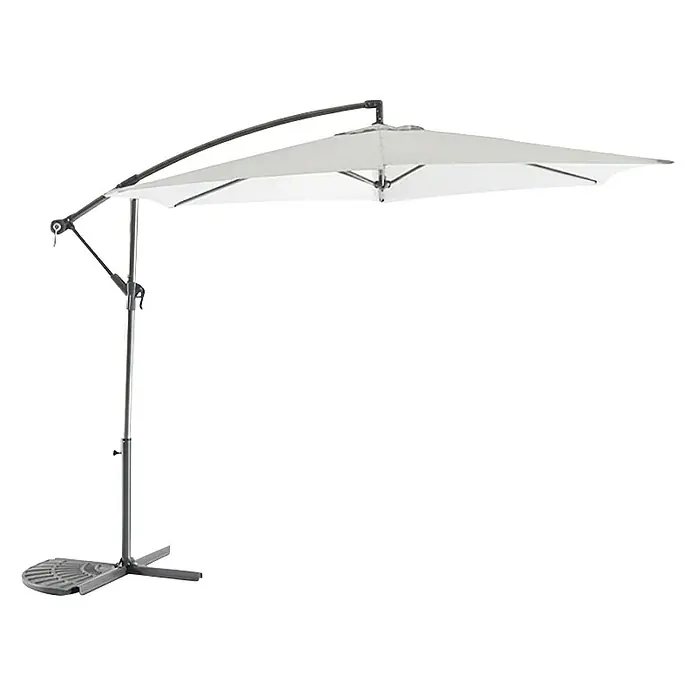 Sunfun Viseći suncobran Toscana - Svijetlosive boje, Promjer: 300 cm - Dijagonalni pogled