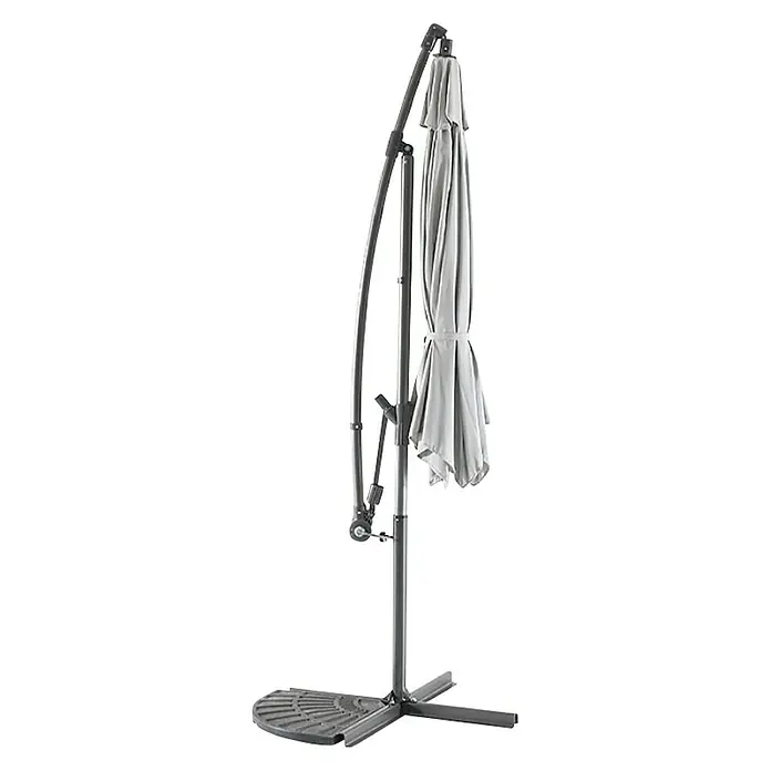 Sunfun Viseći suncobran Toscana - Svijetlosive boje, Promjer: 300 cm - Dijagonalni pogled