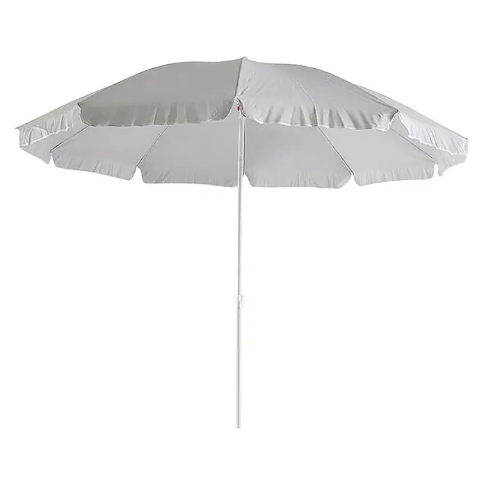 Sunfun Balkonski suncobran Provence II - Svijetlosive boje, Promjer: 250 cm - Pogled sprijeda
