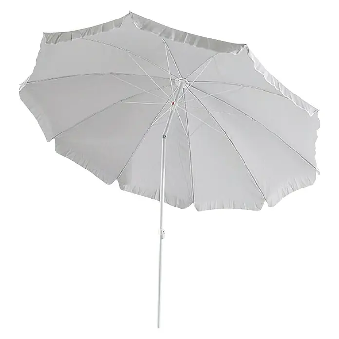 Sunfun Balkonski suncobran Provence II - Svijetlosive boje, Promjer: 250 cm - Dijagonalni pogled