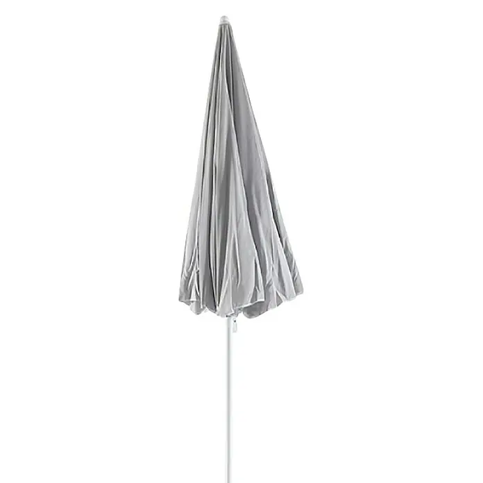 Sunfun Balkonski suncobran Provence II - Svijetlosive boje, Promjer: 250 cm - Pogled sprijeda