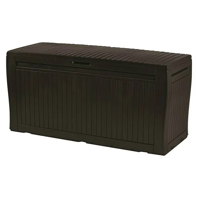 Keter Vrtna kutija za pohranu Comfy - 117 x 45 x 58 cm, Plastika, Smeđe boje - Dijagonalni pogled