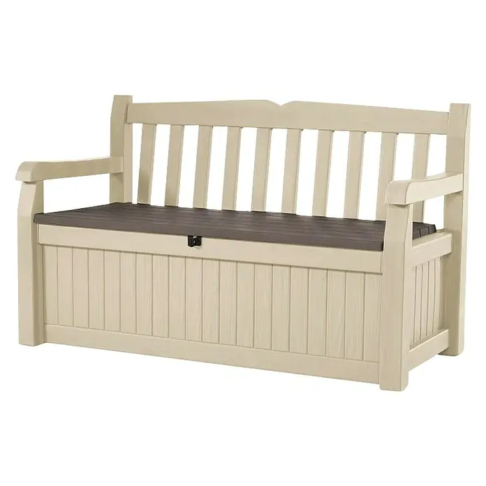 Keter Vrtna klupa - D x Š x V: 140 x 60 x 84 cm, Plastika, Bež-espresso smeđa - Dijagonalni pogled