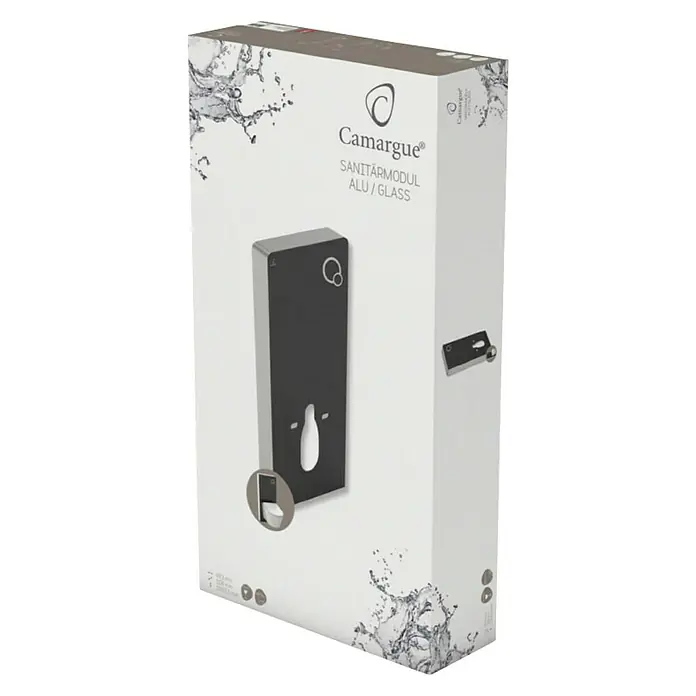 Camargue Sanitarni modul za zidnu WC školjku - 2-količinsko ispiranje, 10,8 x 48,3 x 100 cm, Crne boje - Dijagonalni pogled