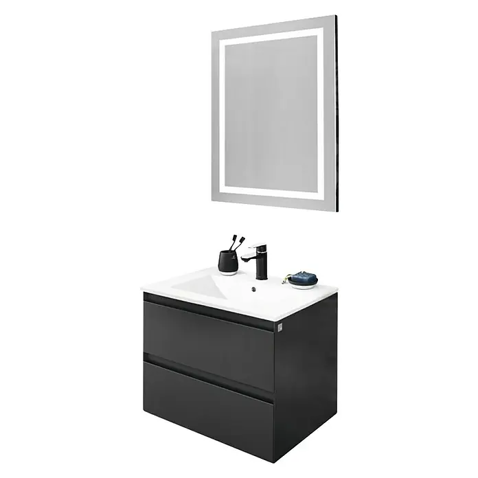 Space Ogledalo s LED rasvjetom - 60 x 80 cm, Prekidač - Dijagonalni pogled