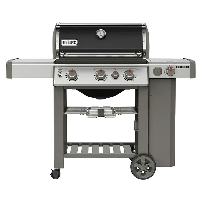 Weber Plinski roštilj Genesis II E-330 GBS - Broj plamenika: 3, Dimenzija rešetke za pečenje: 68 x 48, 11,4 kW - Pogled sprijeda