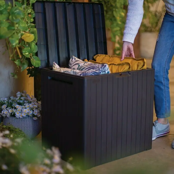 Keter Storage-Box City Box - L x B x H: 44 x 57,8 x 55 cm, Kunststoff, Anthrazit - Stimmungsaufnahme