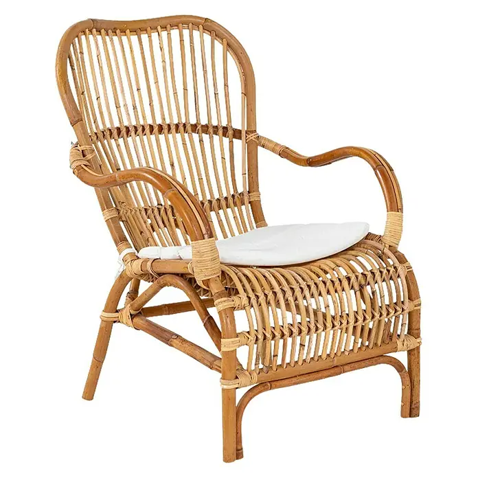 Vrtna stolica Sumatra - 66 x 82 x 88 cm, Bež boje, Bijele boje - Dijagonalni pogled