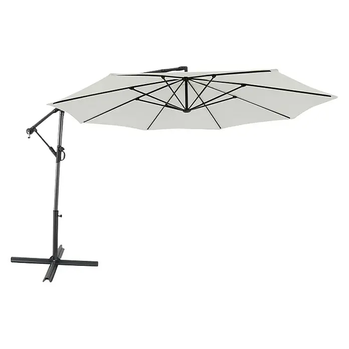 Viseći suncobran Verona - Natur, Promjer: 350 cm - Dijagonalni pogled
