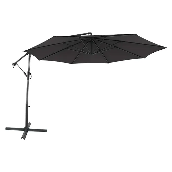 Viseći suncobran Verona - Antracit, Promjer: 350 cm - Dijagonalni pogled