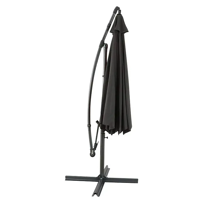 Viseći suncobran Verona - Antracit, Promjer: 350 cm - Dijagonalni pogled