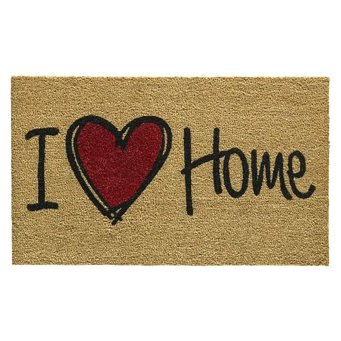 Otirač od kokosa - I love home, Natur, 45 x 75 cm - Pogled s gornje strane