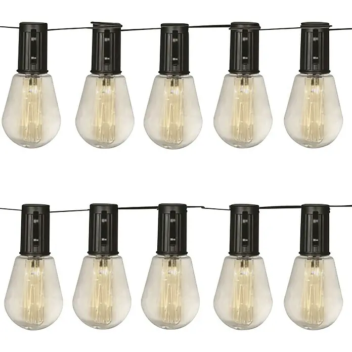 Luxform Solarni svjetlosni lanac Alicante - 10 žaruljica, Duljina: 380 cm, LED, Trajanje osvjetljenja: 6 h - Pogled sprijeda
