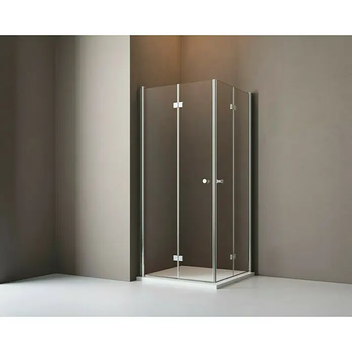 BAUHAUS Kutna tuš kabina Light Bifold - 80 x 80 x 190 cm, Debljina: 5 mm, Srebrne boje - Živopisni prikaz