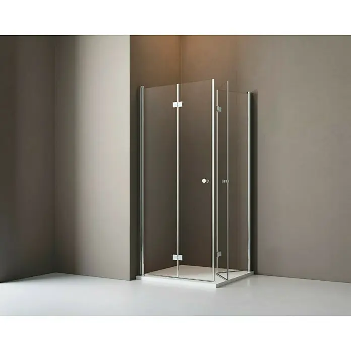 BAUHAUS Kutna tuš kabina Light Bifold - 80 x 80 x 190 cm, Debljina: 5 mm, Srebrne boje - Živopisni prikaz