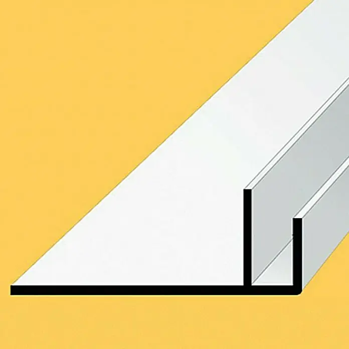 BaukulitVox Basic-Line PVC F-lajsna - Bijele boje, 3.000 x 75 x 20 mm - Detaljan prikaz