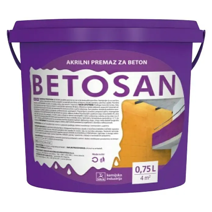 Boja za beton Betosan - 750 ml, Slon siva - Pogled sprijeda