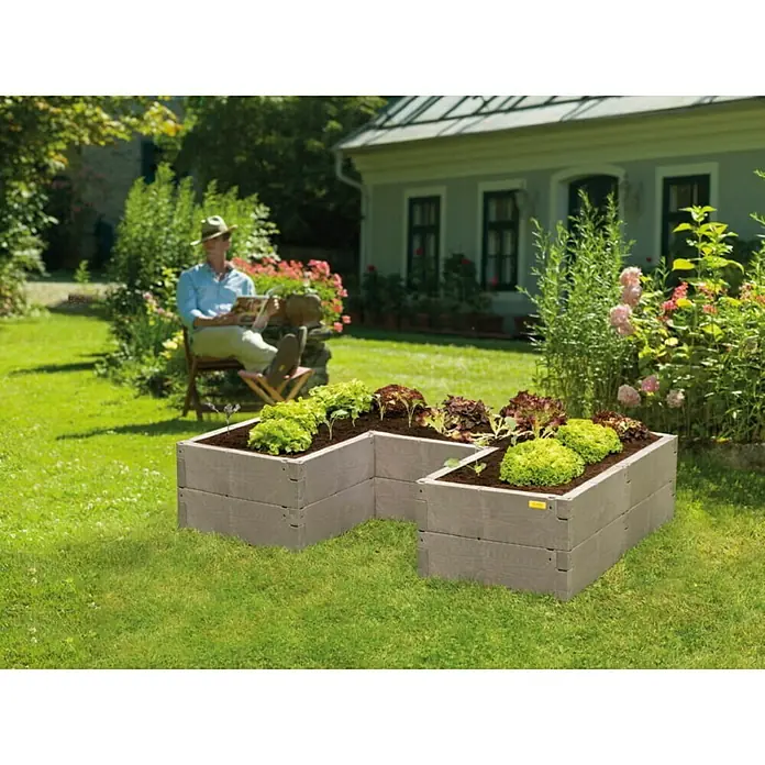 Juwel Hochbeet Timber Ergoline - 125 x 185 x 40 cm, Kunststoff - Stimmungsaufnahme