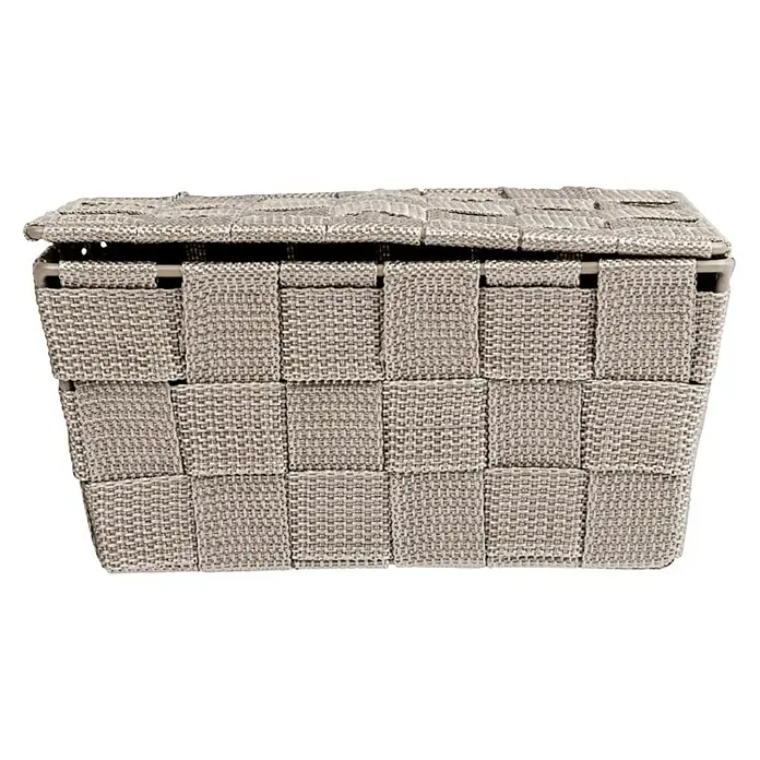 Wenko Adria Košarica za pohranu s poklopcem - 14 x 19 x 10 cm, Smeđe boje - Pogled sprijeda