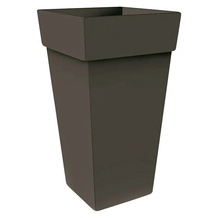Visoka kvadratna posuda za biljke Melrose - Vanjska dimenzija (D x Š x V): 30 x 30 x 41 cm, Plastika, Antracit - Pogled sprijeda