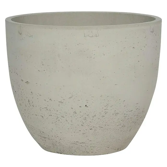 Okrugla tegla za cvijeće - Vanjska dimenzija (ø x V): 26 x 21 cm, Beton, Svijetlosive boje - Pogled sprijeda