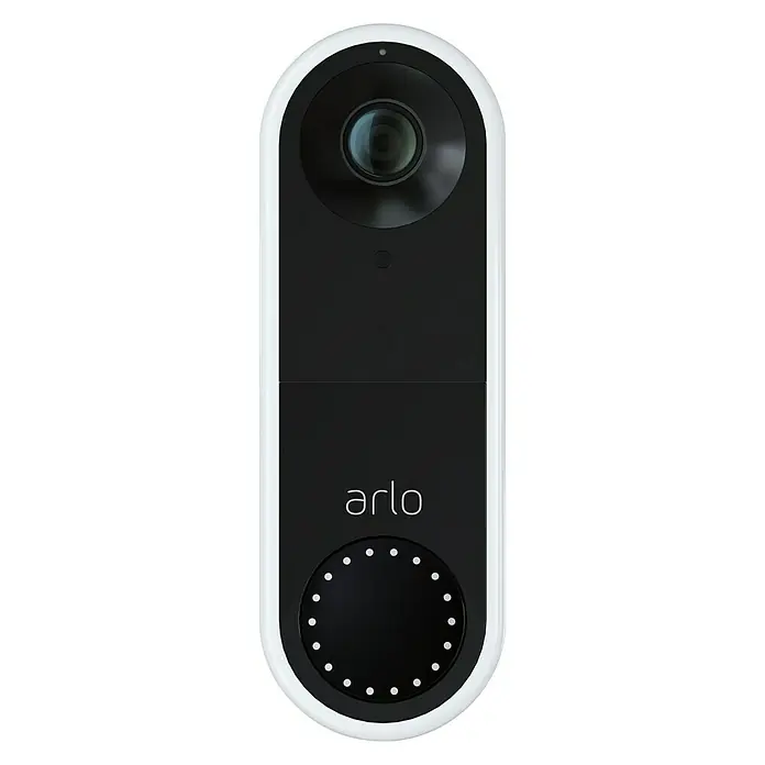 Arlo Türklingel mit Kamera Video Doorbell - Netzbetrieben, Schwarz/Grau, 2,5 x 4,5 x 13 cm - Vorderansicht