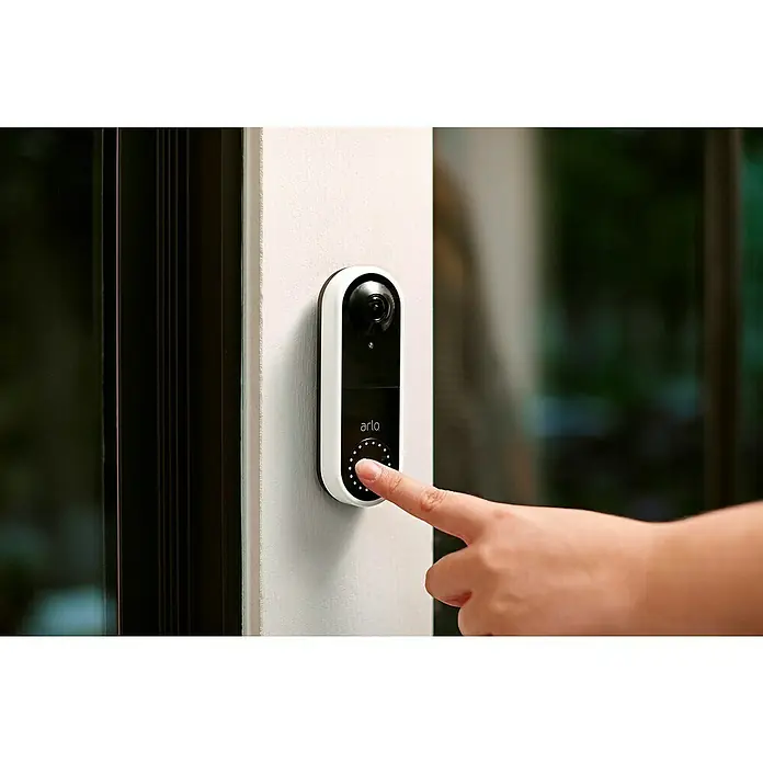 Arlo Türklingel mit Kamera Video Doorbell - Netzbetrieben, Schwarz/Grau, 2,5 x 4,5 x 13 cm - Anwendungsbeispiel